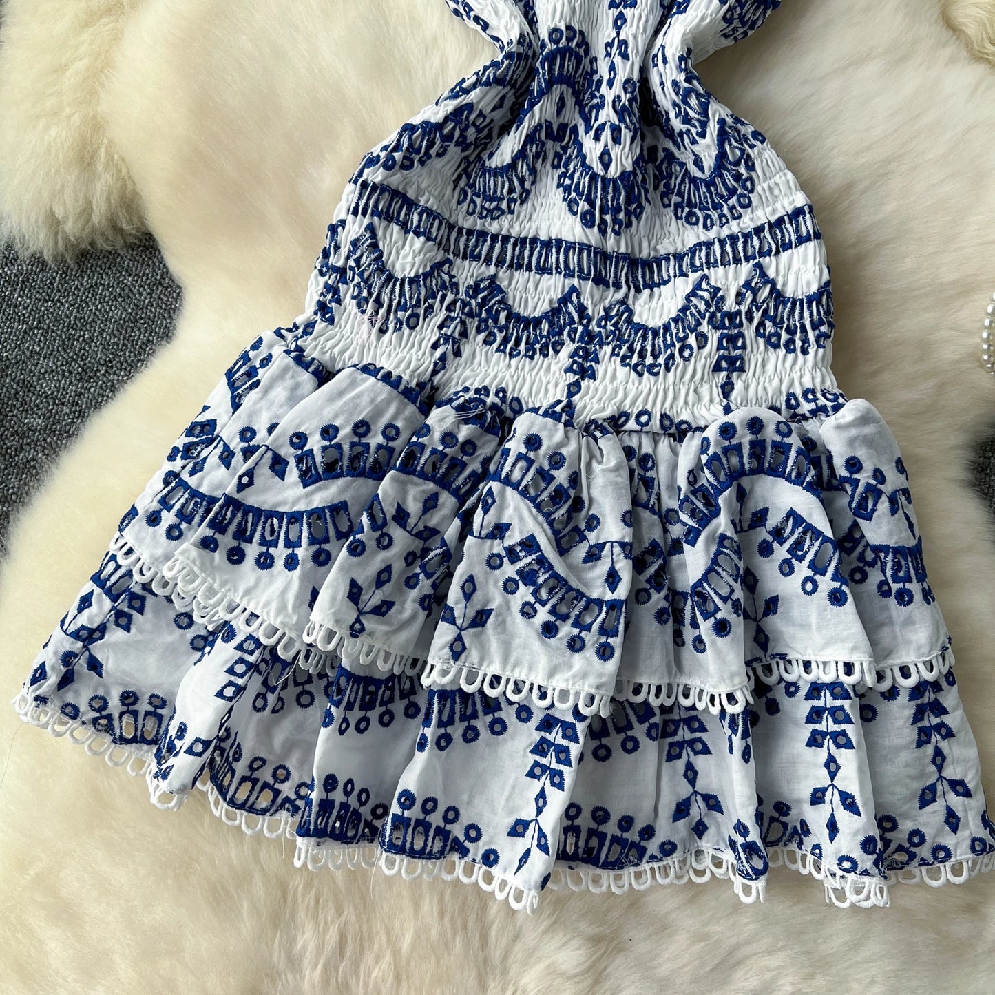 Chic Vintage Sleeveless Pleated Tube Dress for Summer Parties