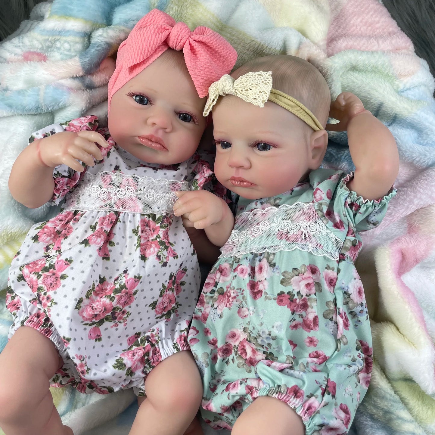 Realistic 50CM Reborn Baby Dolls | Lifelike 3D Skin Twins