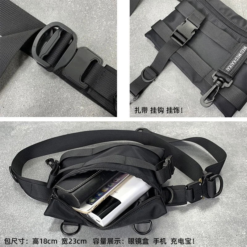 Tactical Techwear Style Crossbody Sling Bags Men Multi-function Chest Bags Y2K High Street Waist Bags Bolsos Para Hombre сумка