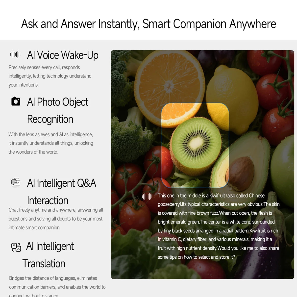AI Smart Glasses with Real-time Translation and 800W Camera