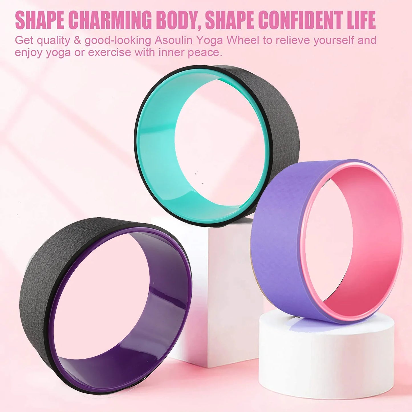 Non-Slip Yoga Spine Roller Wheel for Back Pain Relief & Flexibility