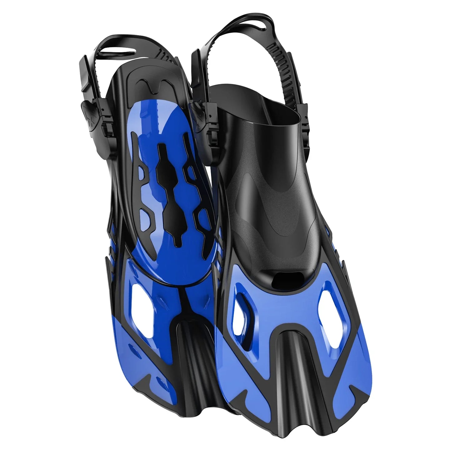 Swim Flippers Snorkel Fins Short Diving Frog Shoes Duck Webs Adjustable Silicone Travel Size Open Heel For Adult Men Women Youth