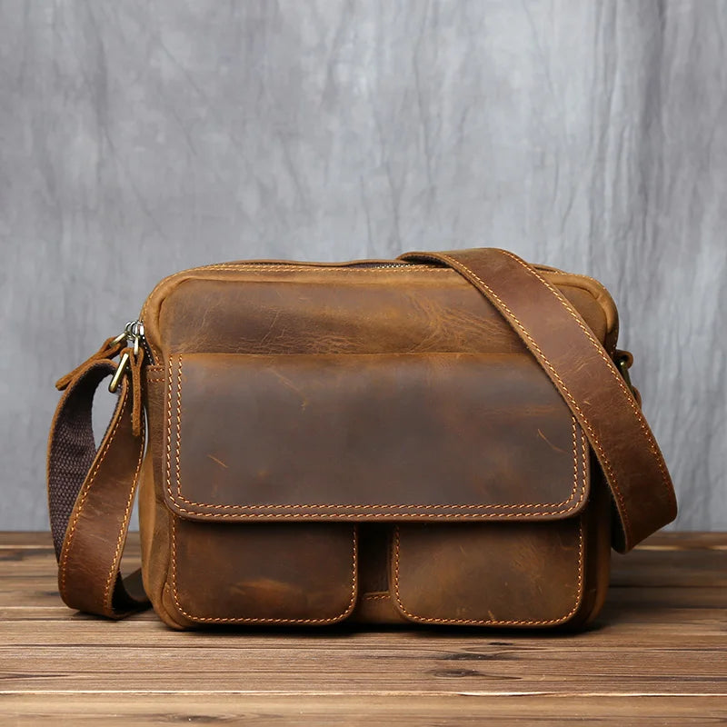 Retro Leather Messenger Bag for Men | Stylish and Functional