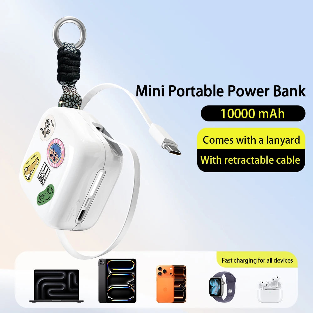 40W Fast Charging Portable 10000mAh Power Bank with Cable