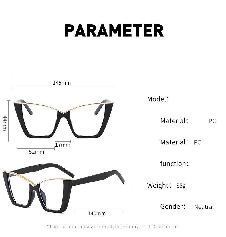 Chic Oversized Cat Eye Glasses | Stylish Blue Light Blocking Eyewear
