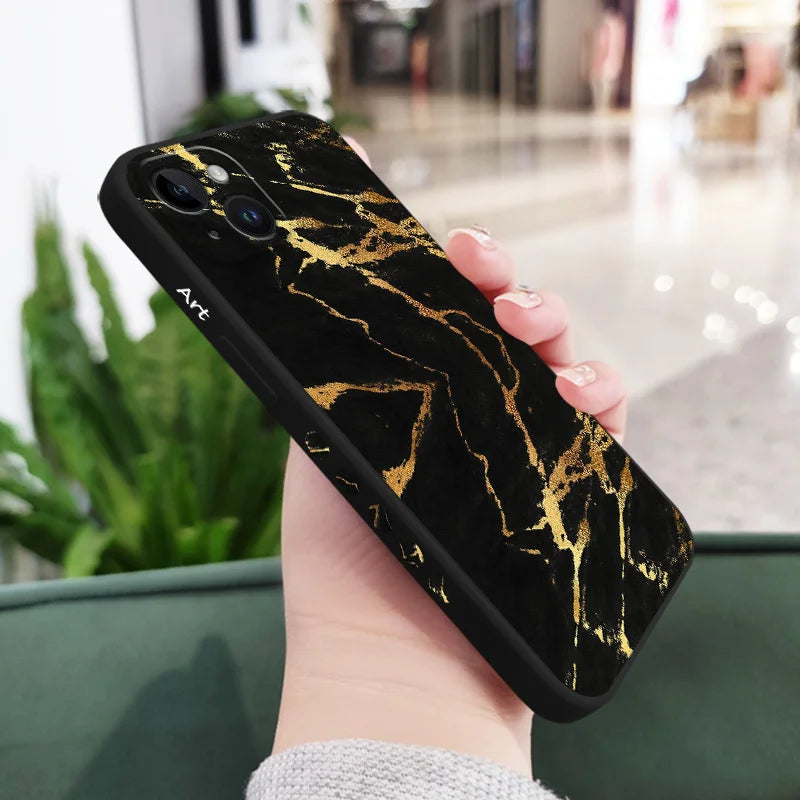 Marble Texture Phone Case For iPhone 16 16E 15 14 13 12 11 X XR XS SE2 SE2020 8 7 6 6S Plus Pro Max Mini Silicone Cover