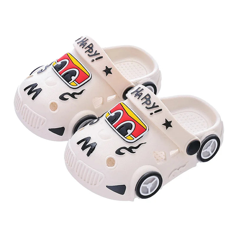 Children's Car Shaped Light Up Slippers | Fun Summer Footwear