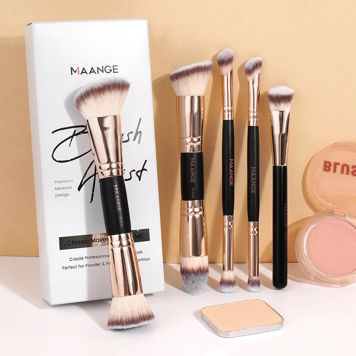 5pcs Makeup Brush Set | Essential Brushes for Stunning Beauty Looks