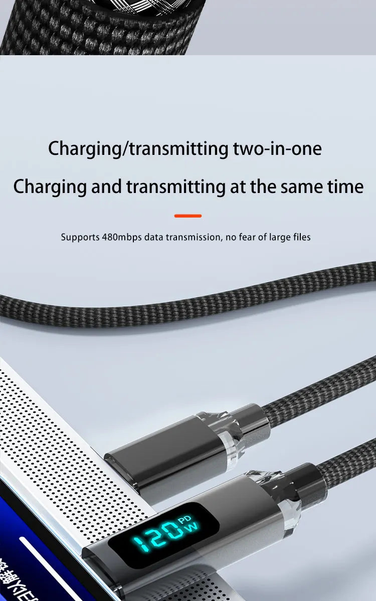 120W USB Type C Fast Charging Cable | 6A for All Devices