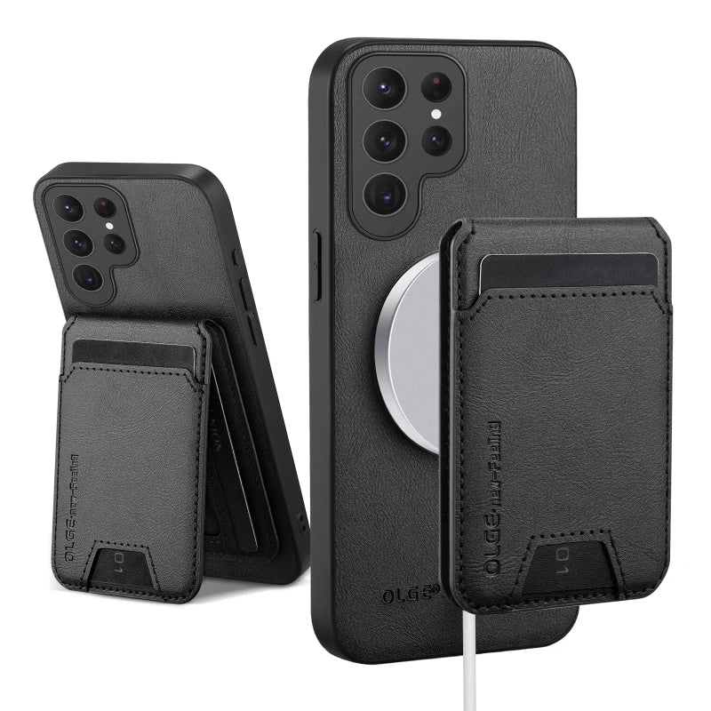 Magnetic Wallet Card Slot Holder Leather Phone Case