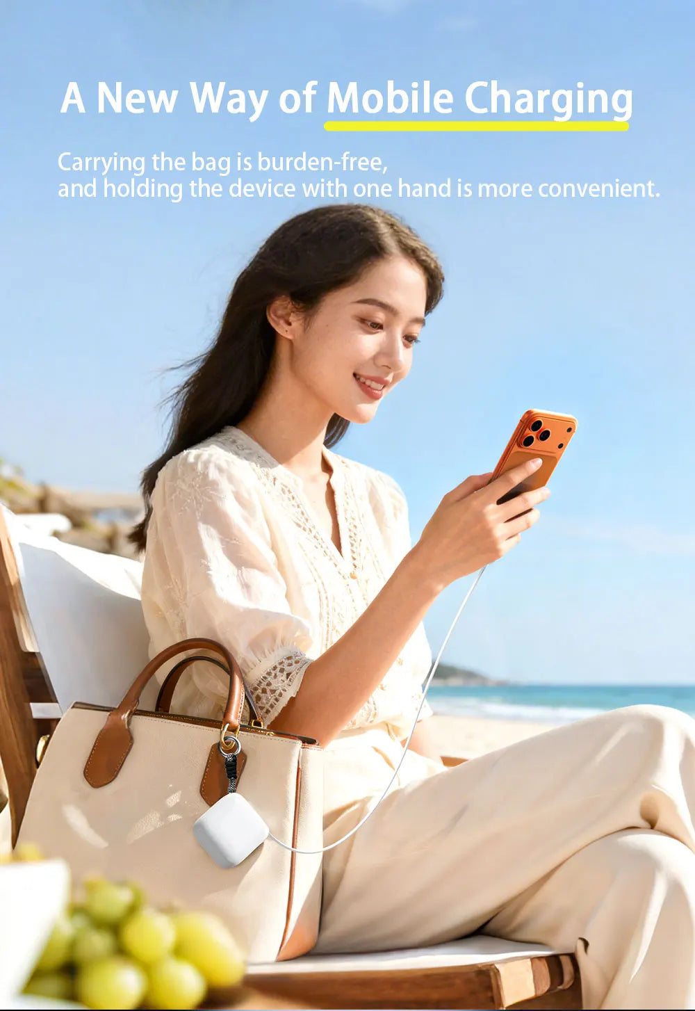 40W Fast Charging Portable 10000mAh Power Bank with Cable