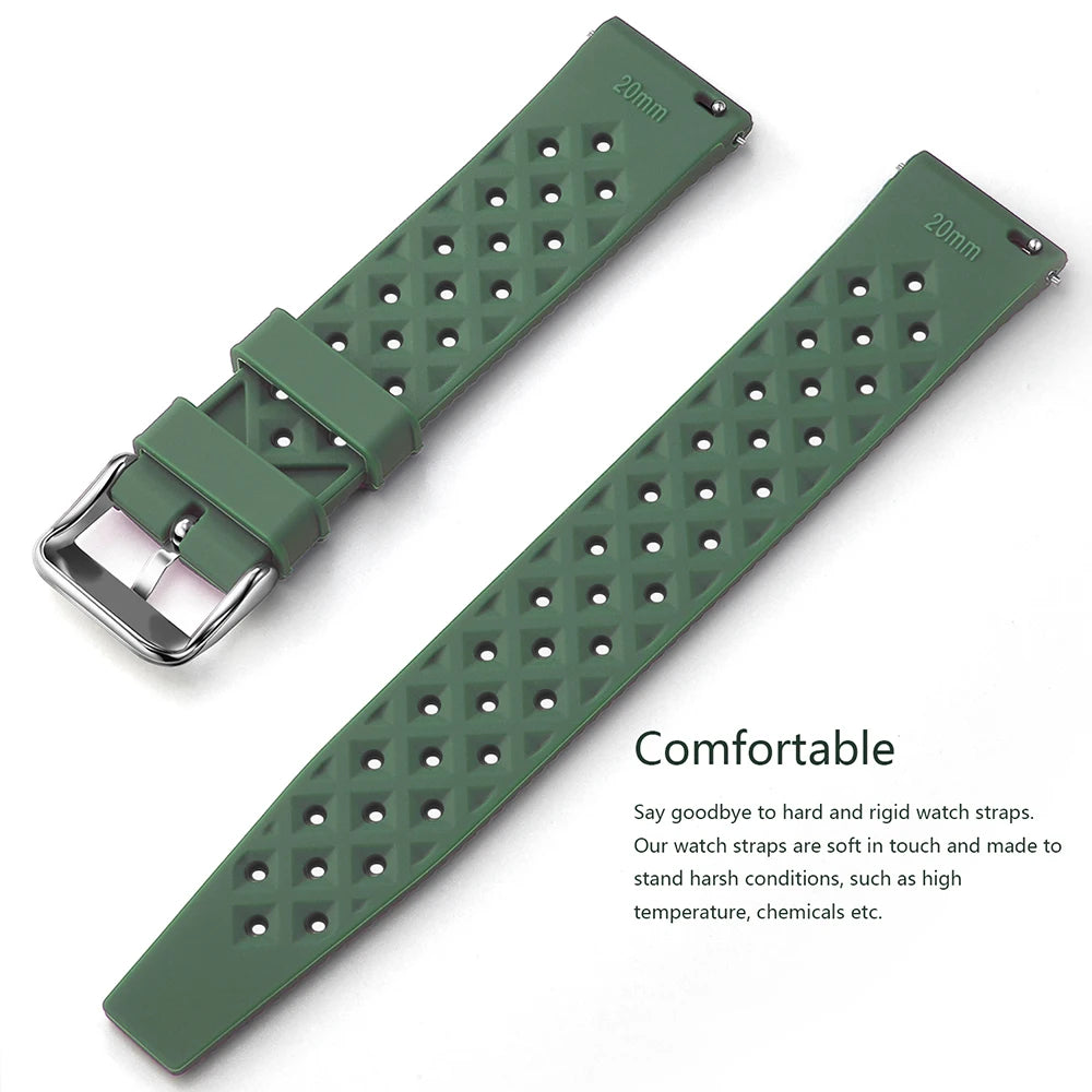 Tropical Silicone Watch Band | Quick Release Rubber Strap