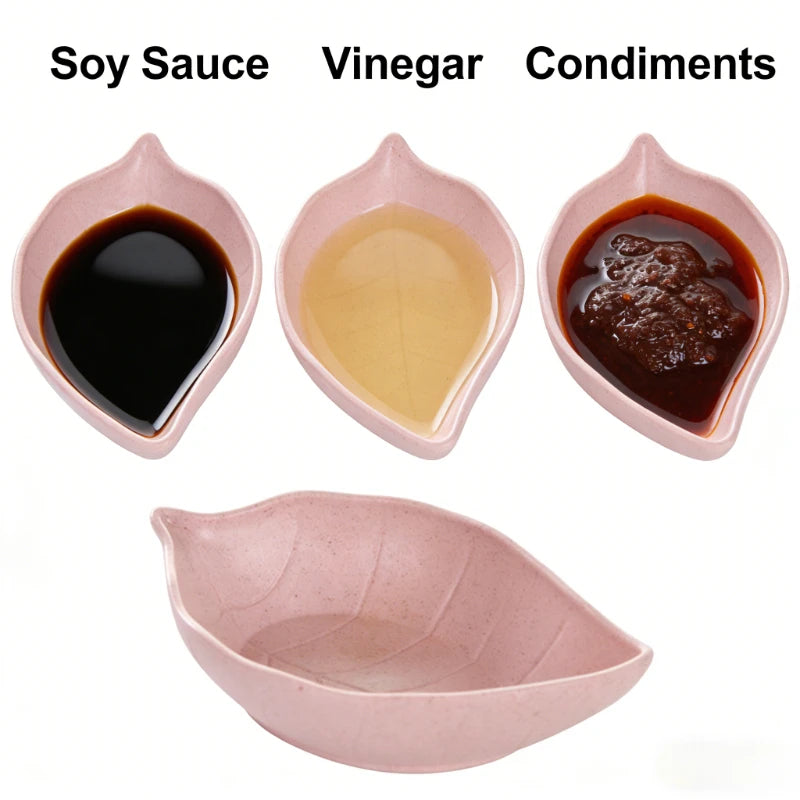 4pcs Leaf Shape Sauce Dishes | Multi-functional Condiment Plates