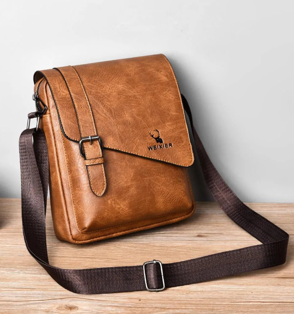Bolso Bandolera Casual Vintage para Hombre | Elegante Bandolera de Cuero PU