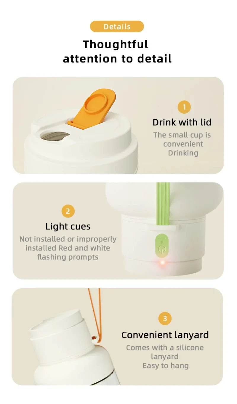 Portable Juicer Cup | USB Rechargeable Smoothie Blender for Home
