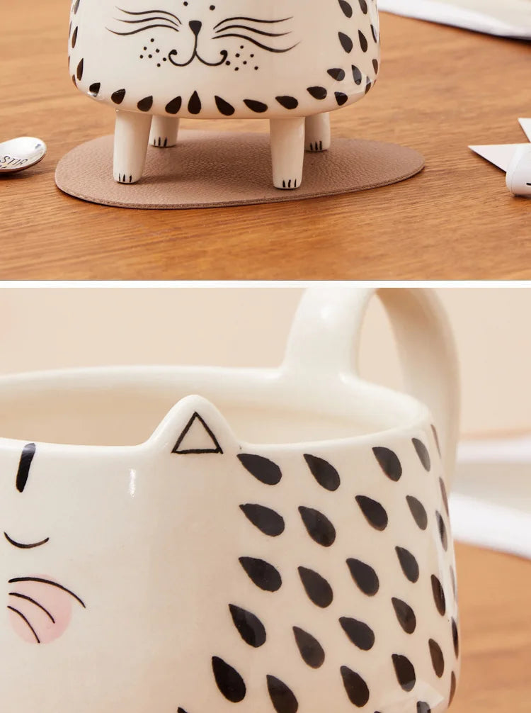 Cute Cat Mug with Legs | Adorable Ceramic Coffee Mug for Cat Lovers