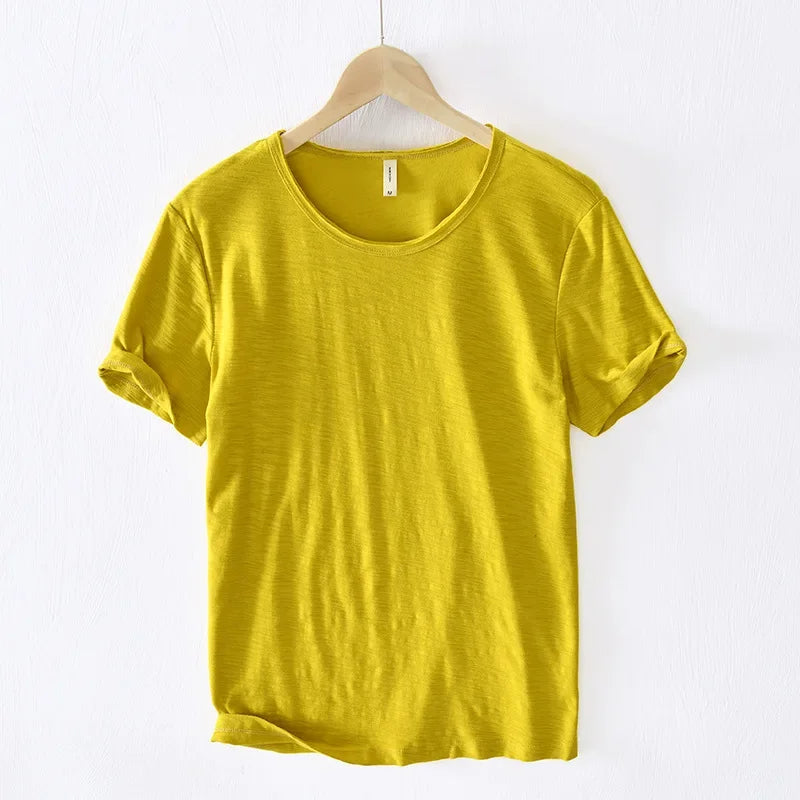 Men's Retro Raw Edge T-Shirt | Lightweight & Breathable Casual Top