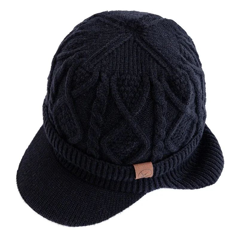 Unisex Fleece Lined Earflap Beanie Hat | Stylish Warm Winter Cap