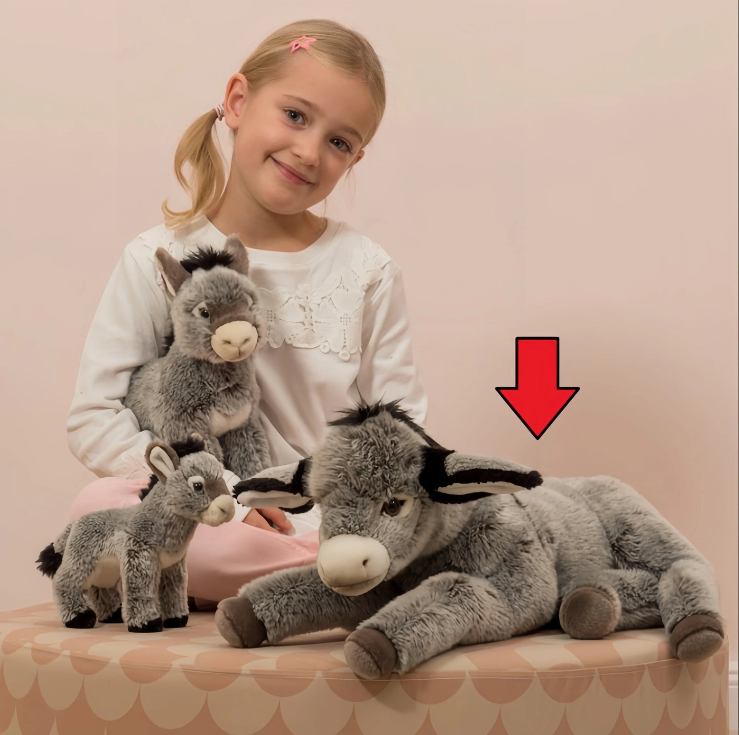 Large Plush Donkey Toy | Cute and Fluffy Giant Donkey Gift