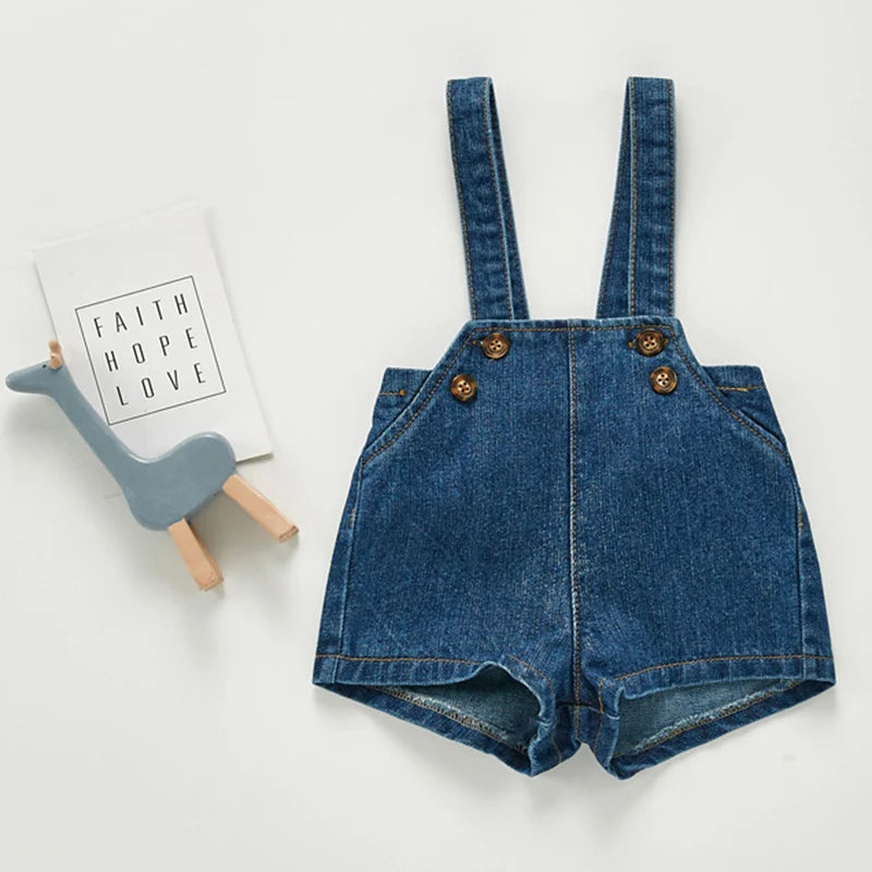 Unisex Baby Denim Romper | Comfortable & Versatile Toddler Outfit