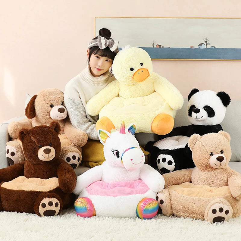 Adorable Plush Cartoon Animal Sofa Chair for Kids | Cozy & Fun