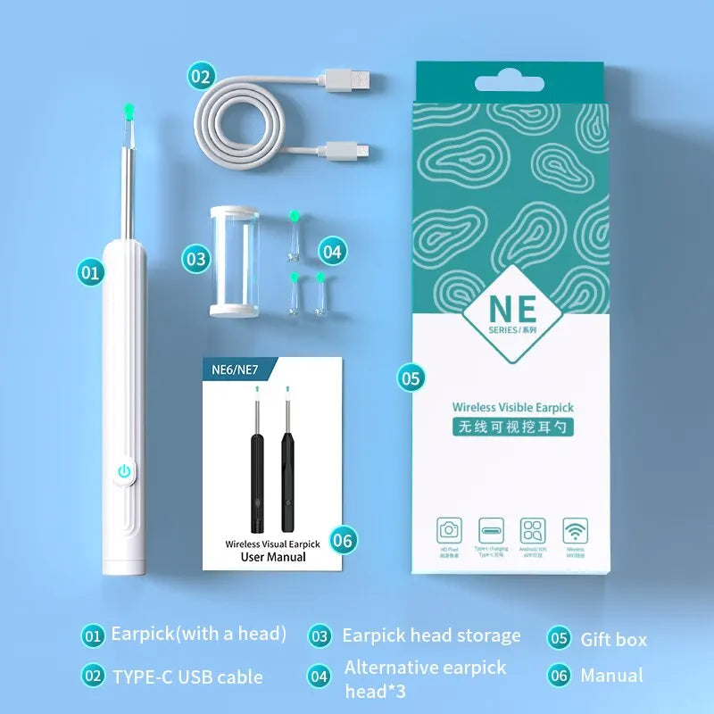 Smart Visual Ear Cleaner with Camera | USB-C Ear Wax Removal Tool