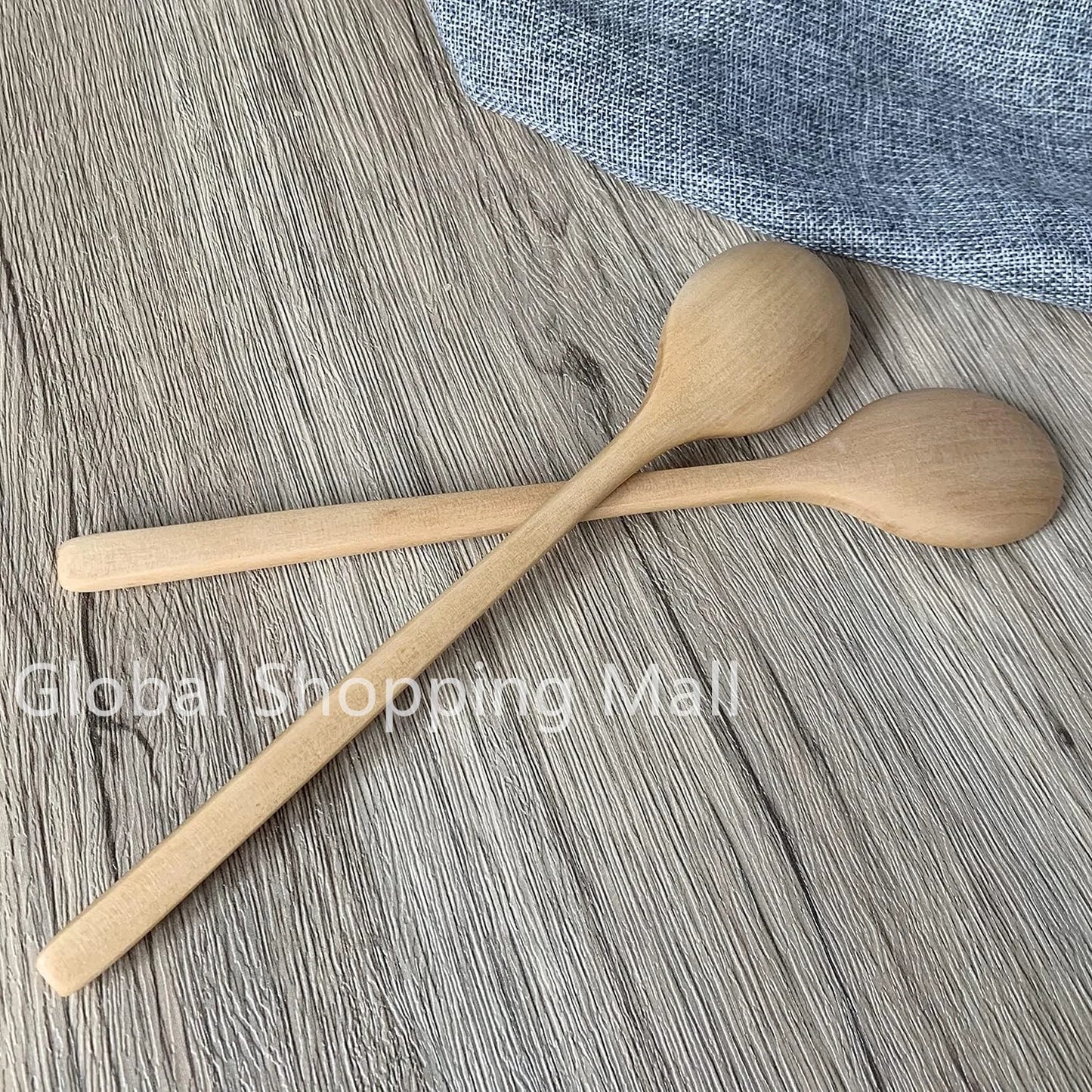 Cucharas de Sopa de Madera Ecológicas | Juego de 6 Utensilios de Mango Largo