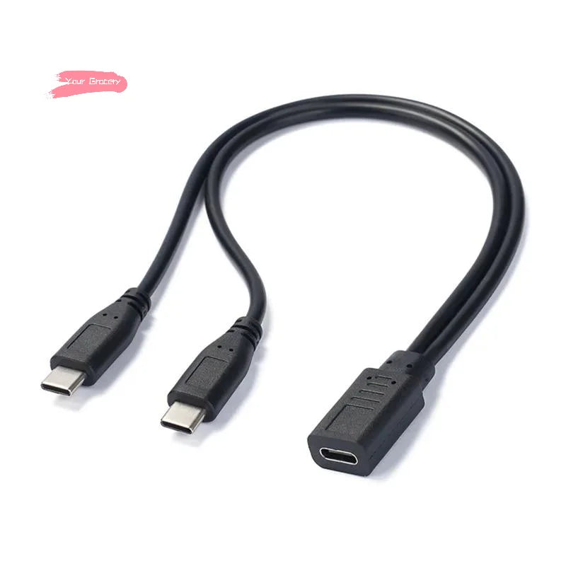 USB C Cable Splitter | Dual Charging & Data Transfer Cable