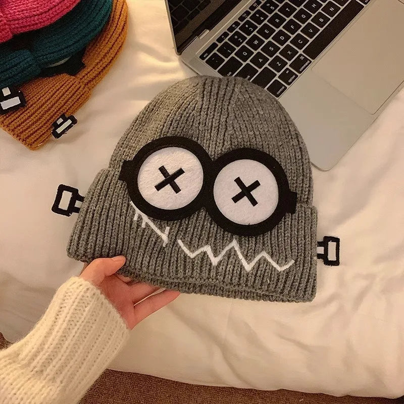 Funny Cute Cartoon Knitted Wool Hat for Women | Cozy Winter Beanie