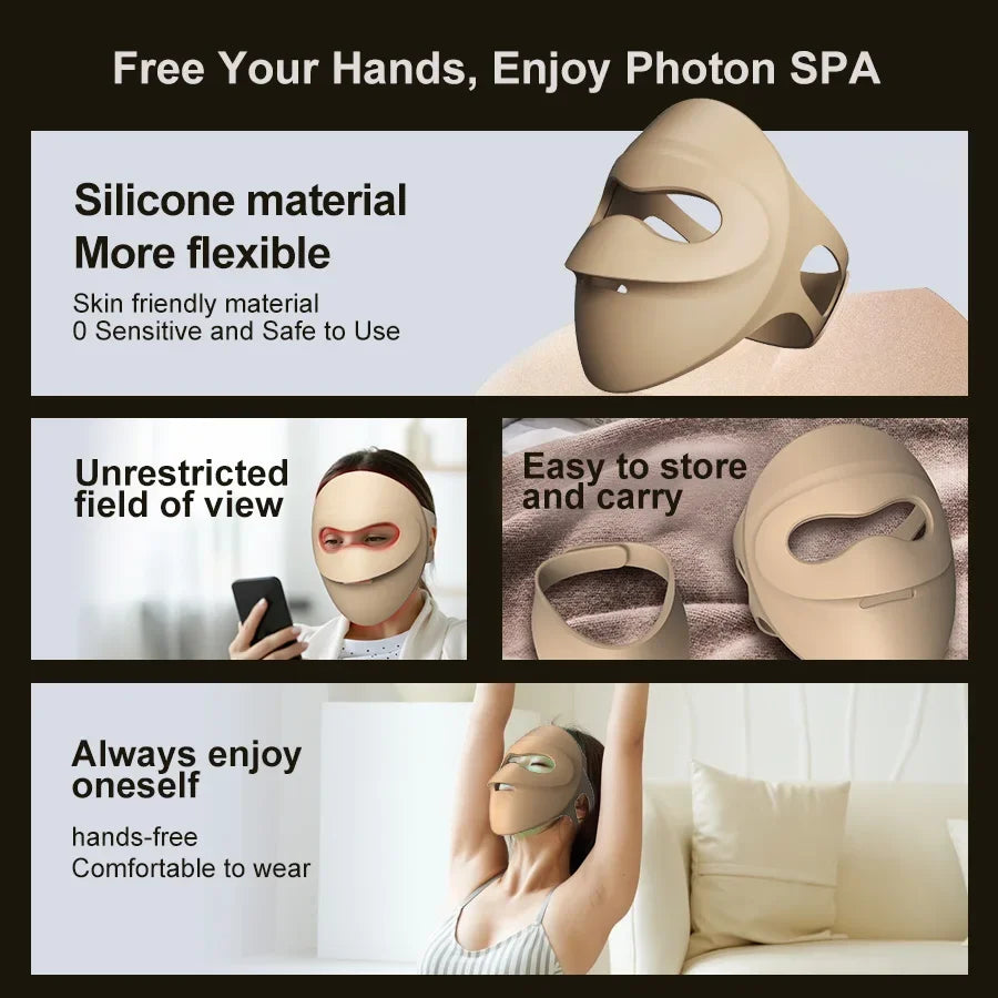 LED Facial Mask for Anti-Aging | Photon Light Therapy Device