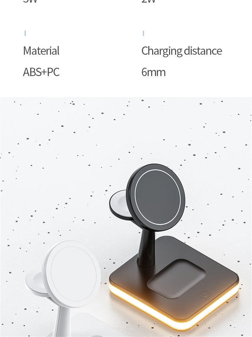 3 in 1 Magnetic Wireless Charger | Fast Charging Dock Station