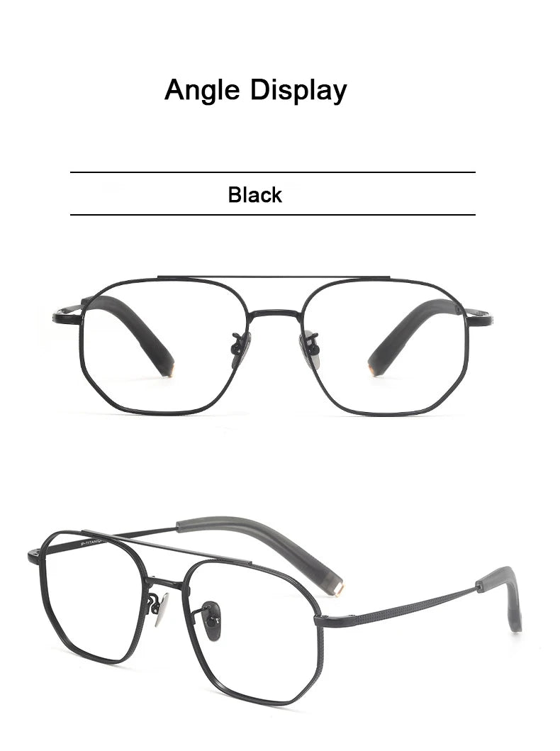 Ultralight Double Bridge Pilot Eyeglasses | Pure Titanium Frames