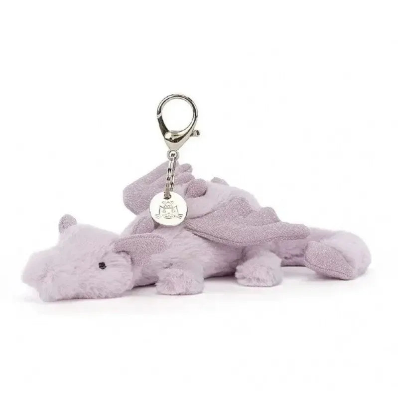 Cute White Dragon Plush Keychain | Soft Stuffed Animal Charm