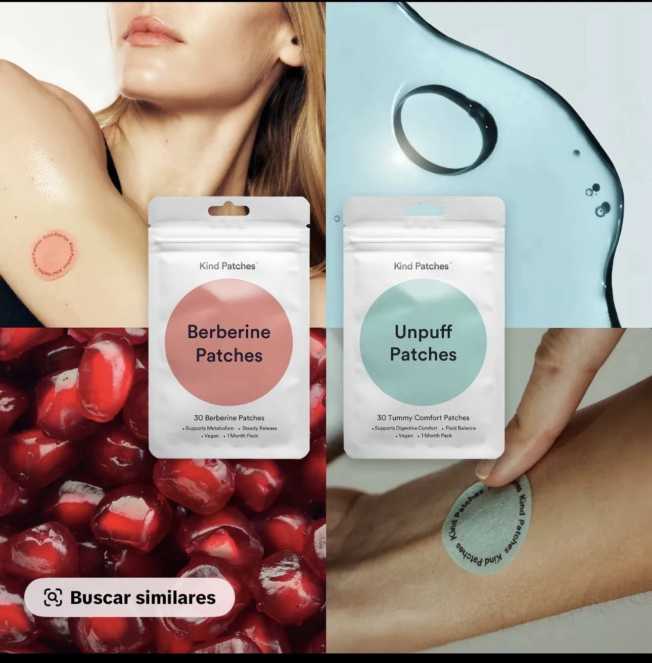 Vegan Unpuff and Berberine Patches | 2 Pack of 60 Patches