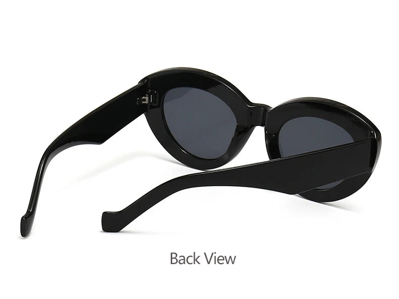 Vintage Thick Frame Oval Cat Eye Sunglasses | Trendy Street Style
