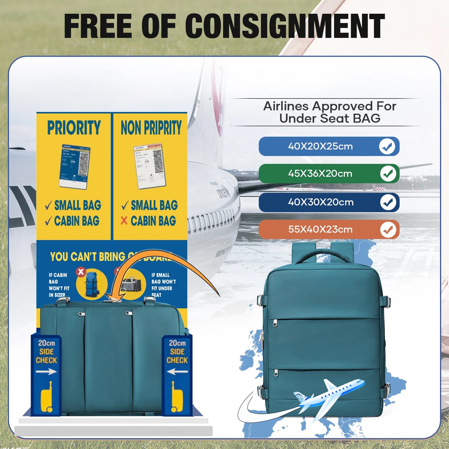 Compact Cabin Carry-On Bag | Essential Travel Backpack