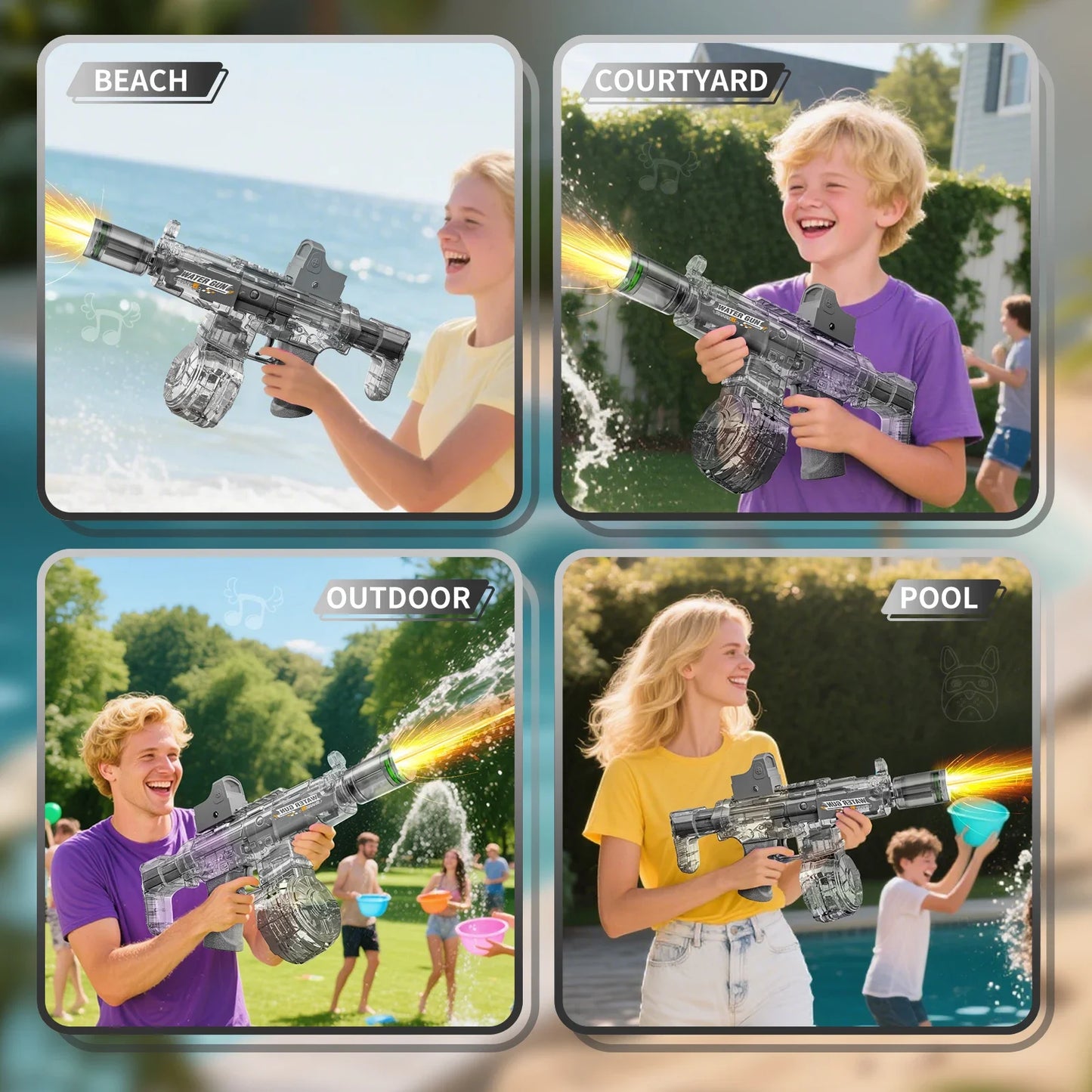 Electric Water Gun Toy | Automatic Sensor Lights & Firing Action