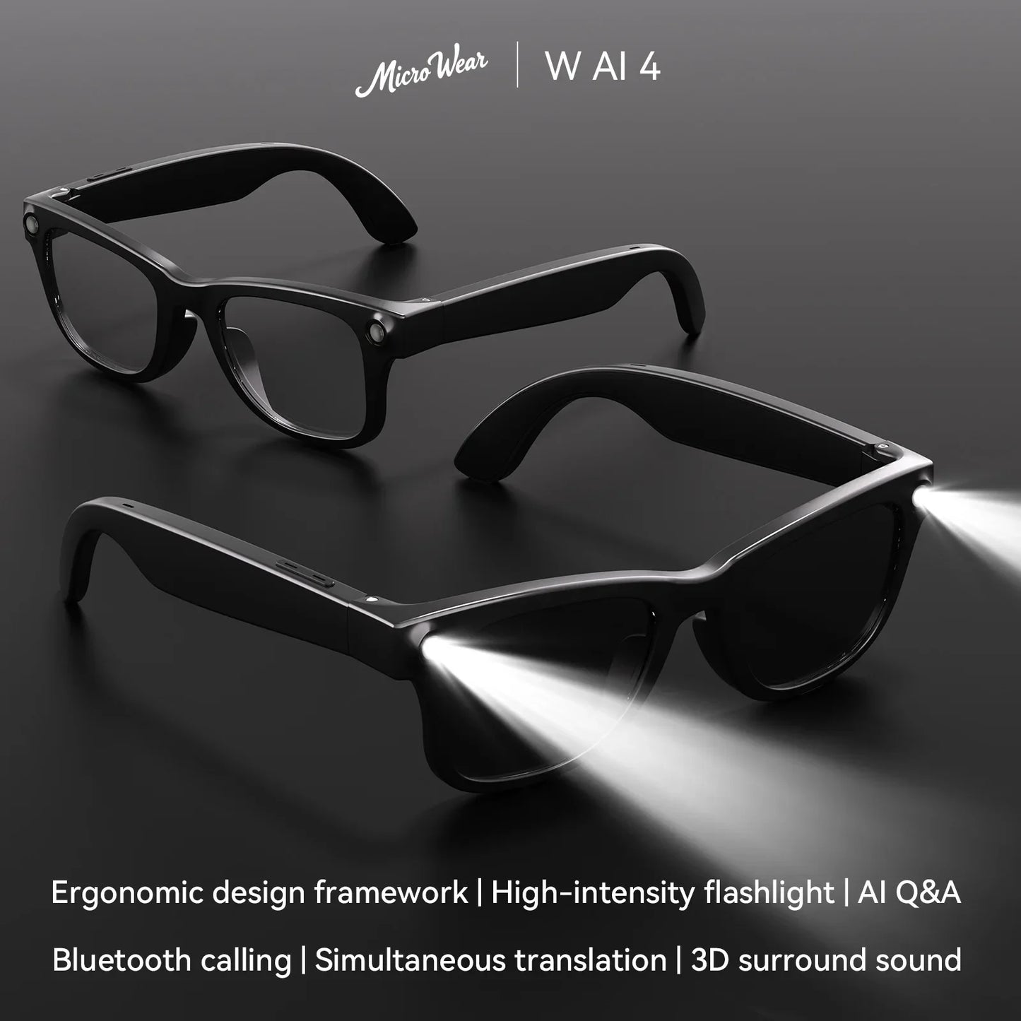 Smart AI Glasses with Translation & Music Play | Bluetooth Sunglasses