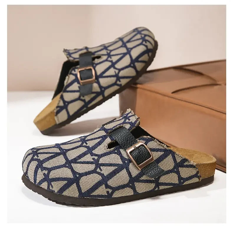 Four Seasons Classic Cork Closed Toe Shoes Versatile Soft Sole Unisex Outdoor Beach Casual Comfort Daily Slippers