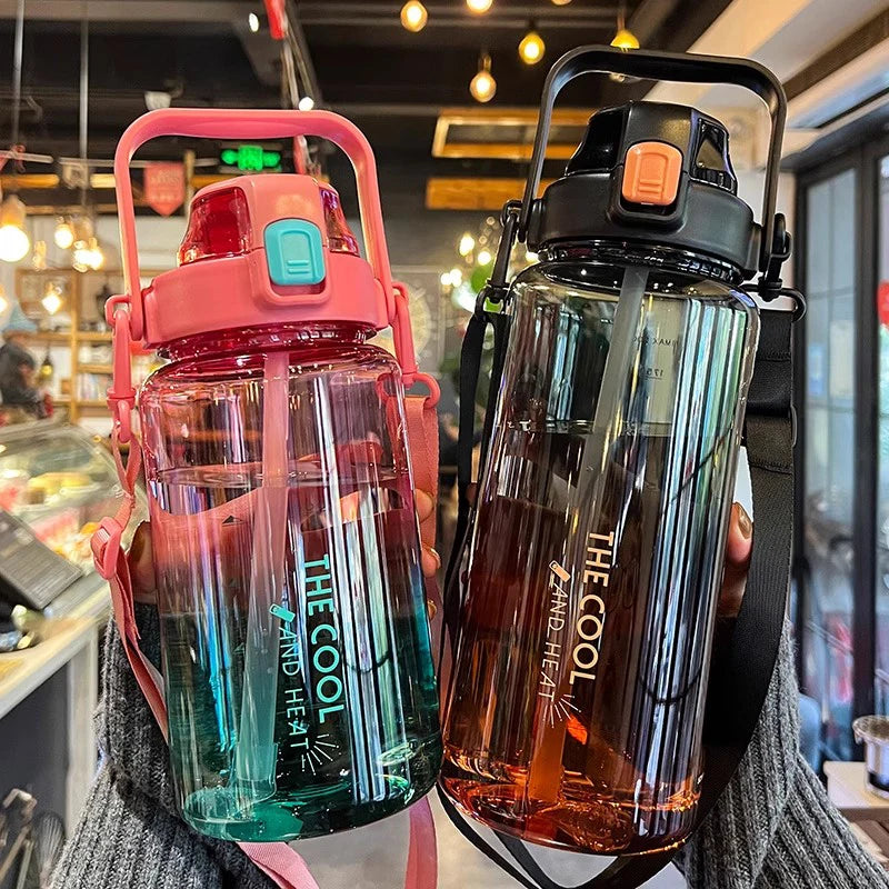 1.5/2 Liter Portable Water Bottle | BPA Free Sports Bottle with Straw