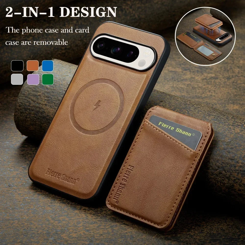 Detachable 2 in 1 Leather Wallet Case for Google Pixel | Card Holder
