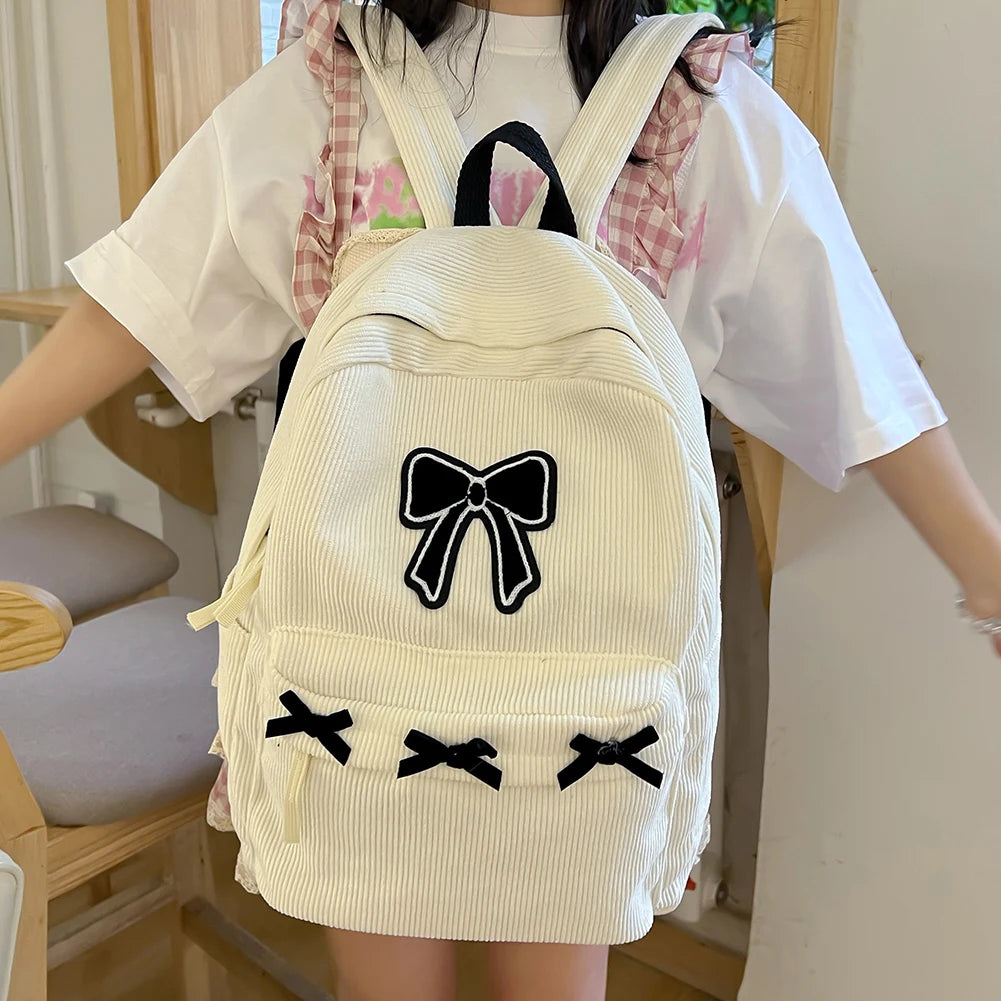 Cute Bowknot Aesthetic Backpack | Trendy School & Travel Bag