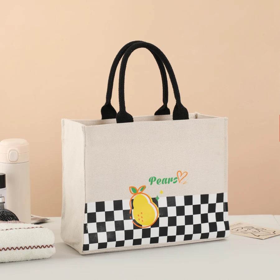 Large Capacity Cartoon Tote Bag | Versatile Canvas Shopping Bag