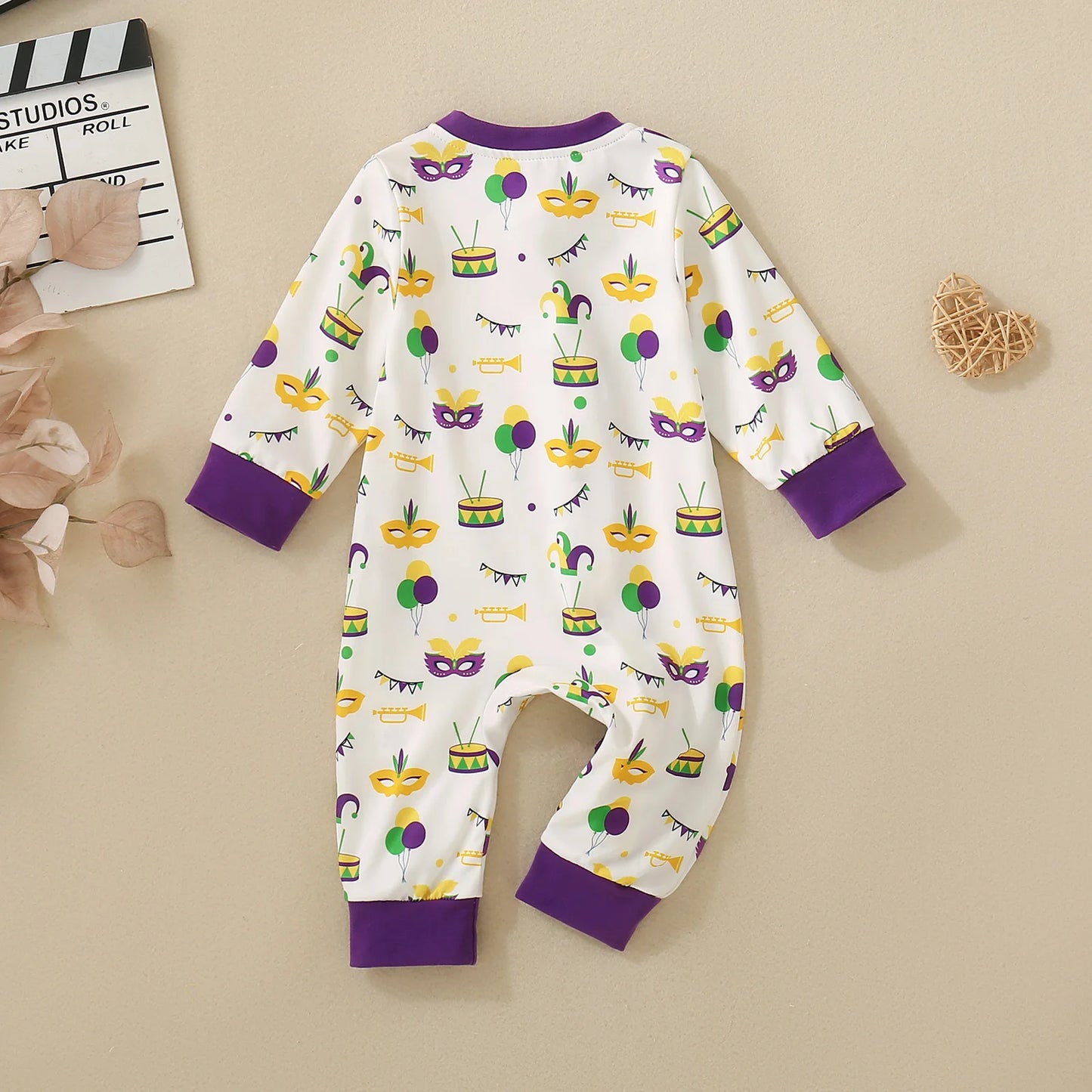 Unisex Baby Long Sleeve Balloon Print Romper | Adorable Infant Outfit
