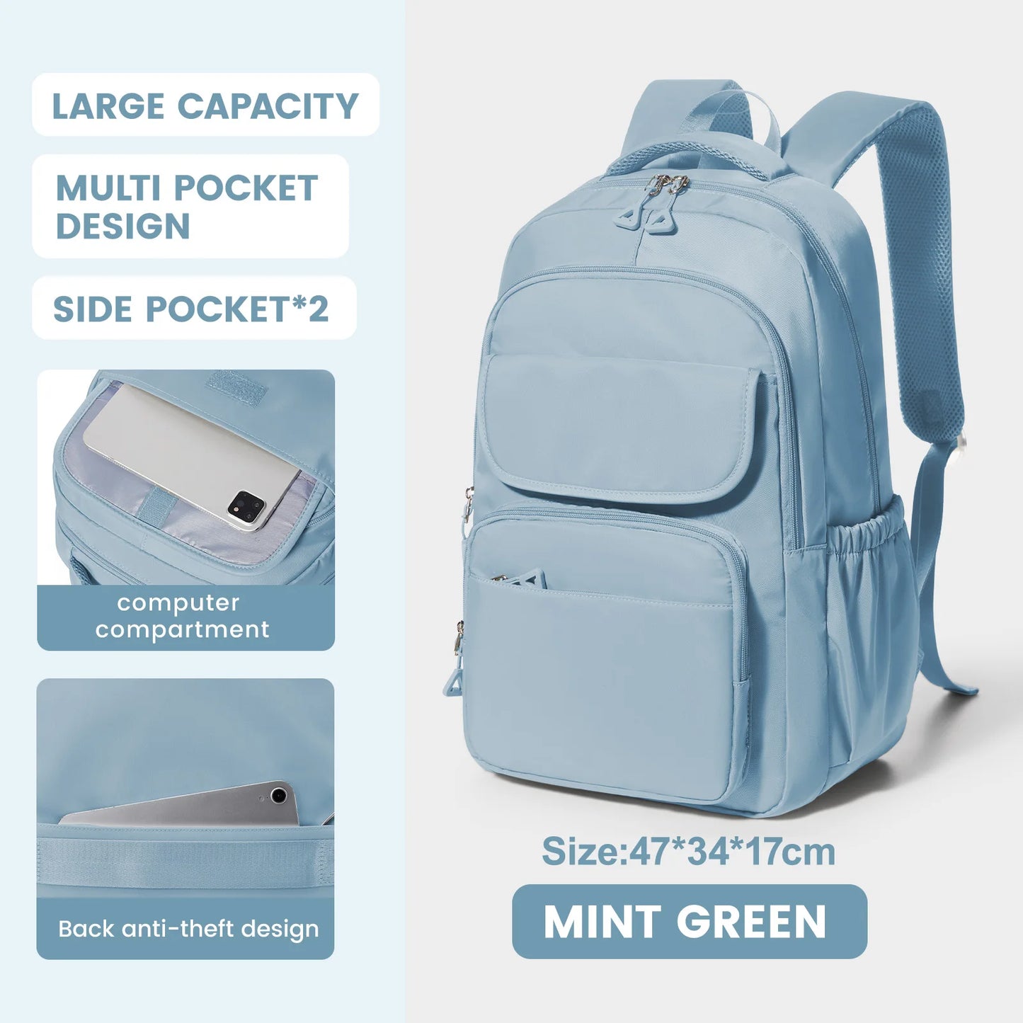 Durable Multi-Pocket Backpack for Women | Stylish School & Travel Bag
