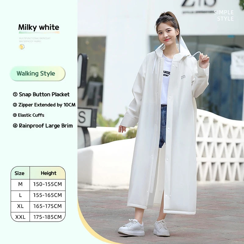 Long Full-Length Anti-Rainstorm Raincoat Poncho for Adults