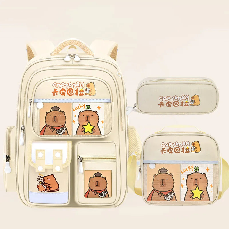 Cute Capybara School Bags for Kids | Fun Backpack Set
