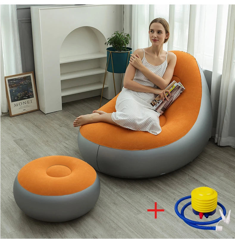 Sofá hinchable tipo puf | Máximo confort al aire libre