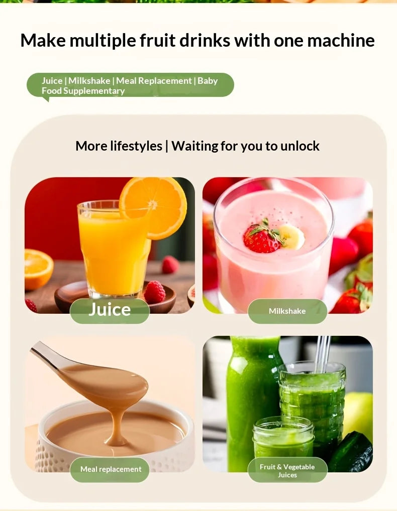 Portable Juice Maker Blender | 580ML Juicer for Smoothies & Shakes