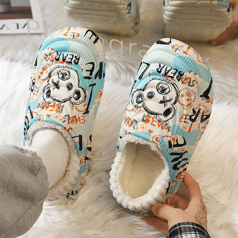 Waterproof Cotton Slippers for Men and Women | Cozy Warm Footwear